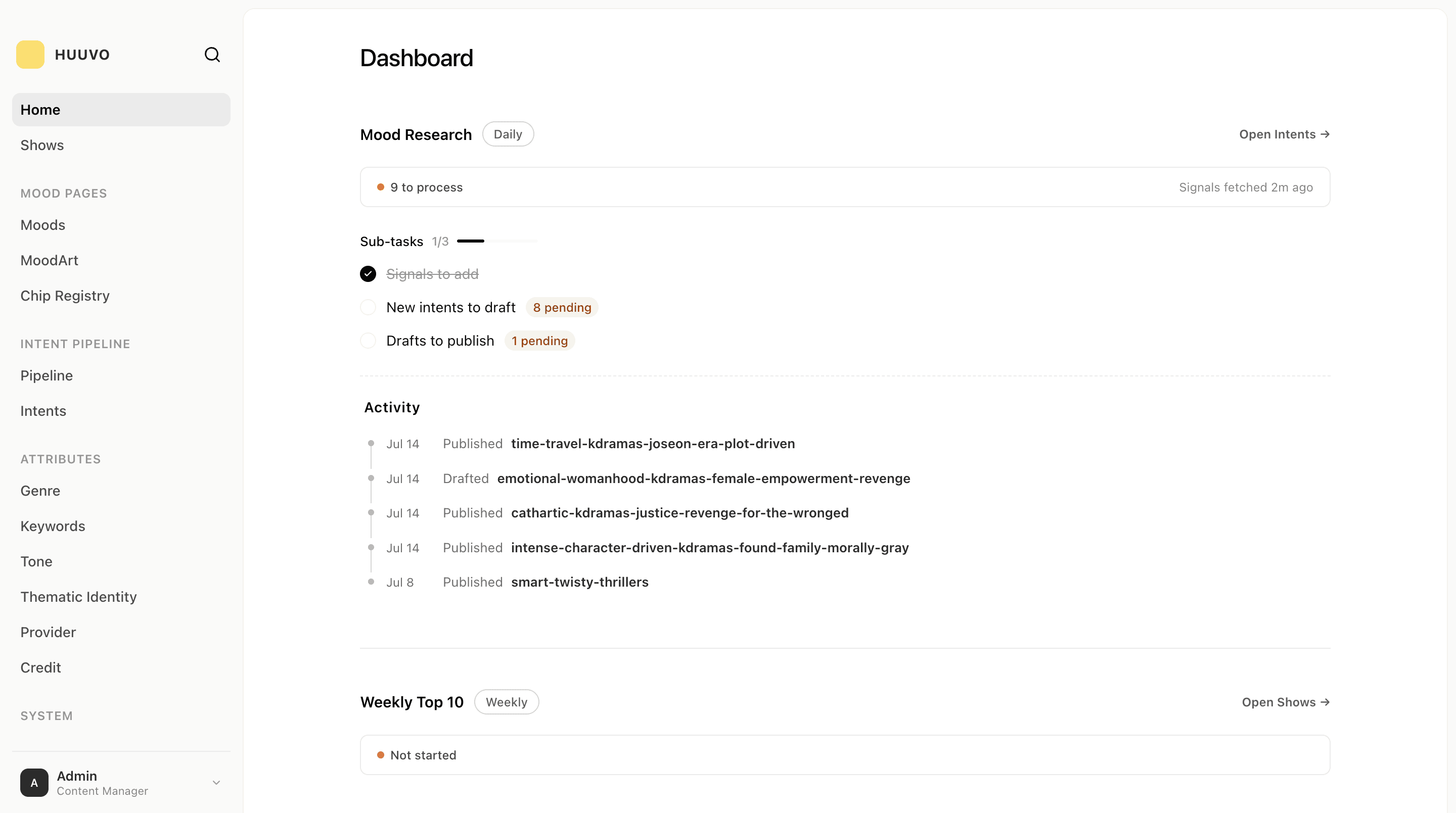 Mood Engine Dashboard